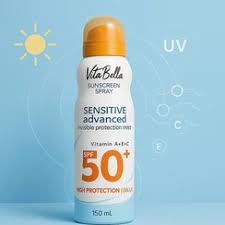 اسپری ضد افتاب spf50  برند ویتابلا مخصوص بدن برای افتاب گرفتن و برنزه شدن